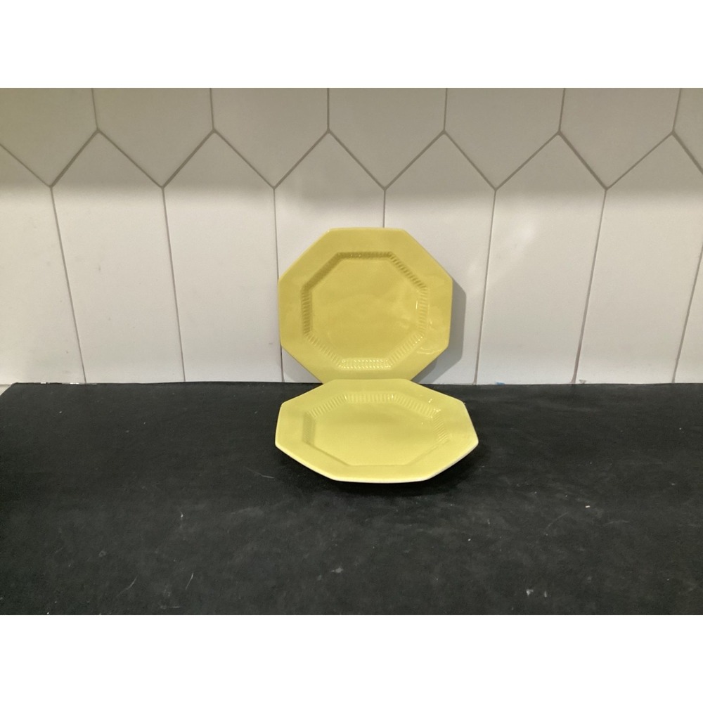 Set 2 Independence Ironstone Daffodil Yellow Bread Dessert Plates Japan *